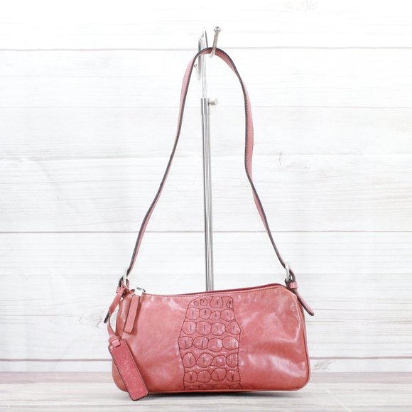 Unbranded Handbags - *Womens Pink Leather Zippered Purse Crossbody Shoulder Bag